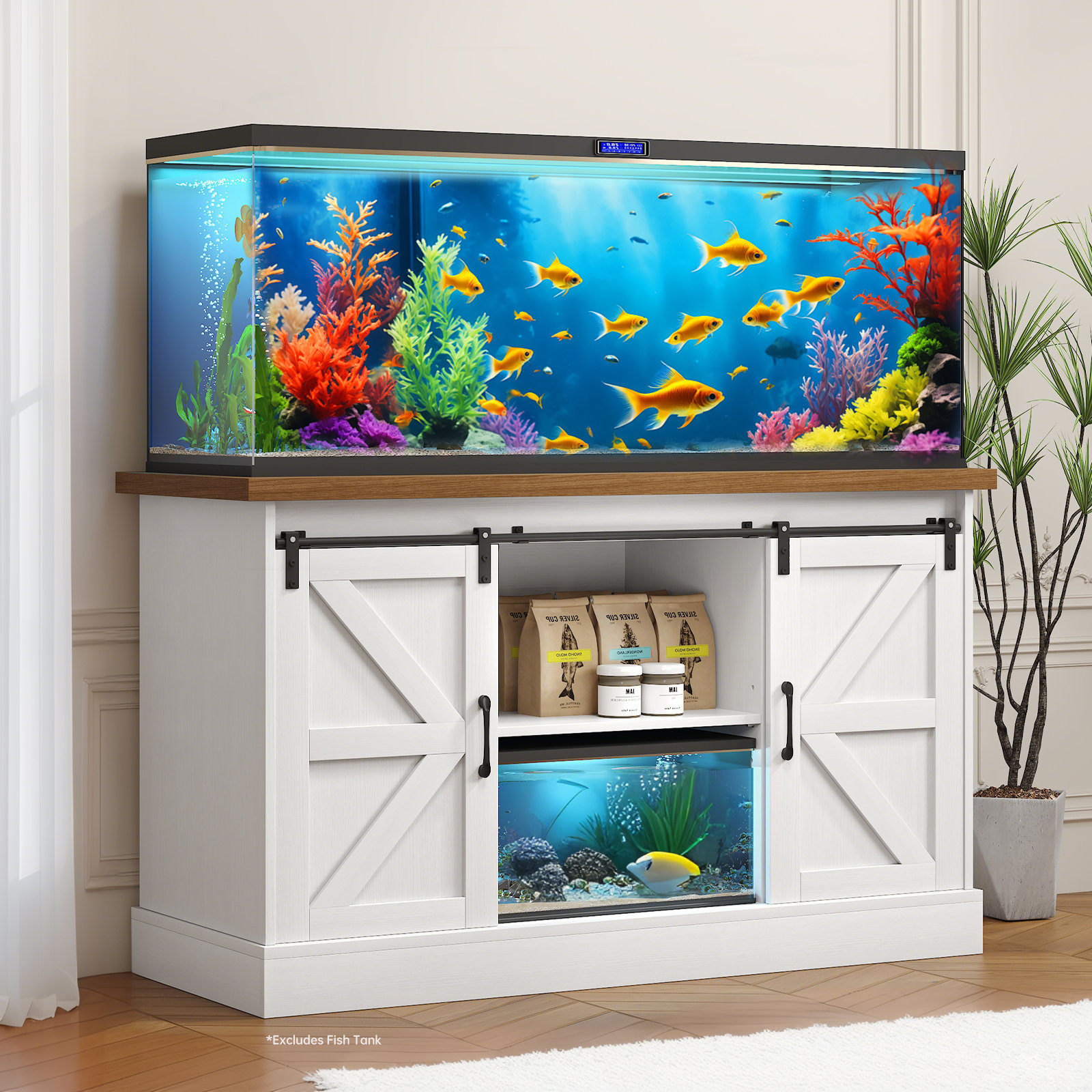 Ebern Designs Ato 55-75 Gallon Fish Tanks, Reptile Tank Stand With